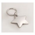 1 7/8" x 3" Polished Silver Star Key Ring