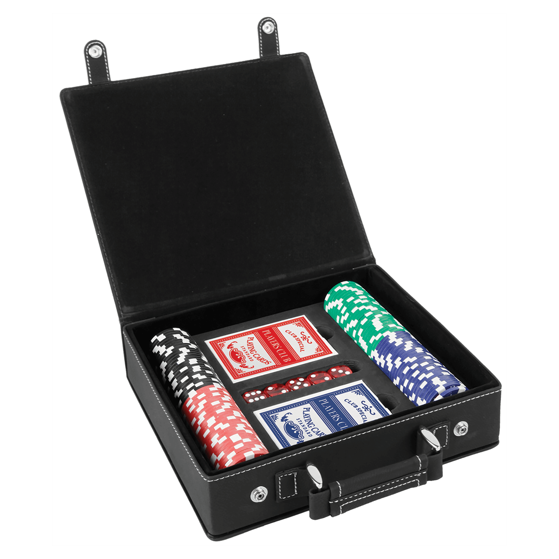 Laserable Leatherette 100 Chip Poker Set