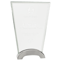 7 1/2" Fan Platinum Glass with Arch Metal Base