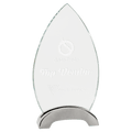 7 1/2" Oval Platinum Glass with Arch Metal Base