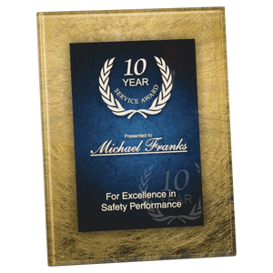 Gold/Blue 7 3/4" X 9 3/4"/ Acrylic Art Plaque with Easel/Hanger