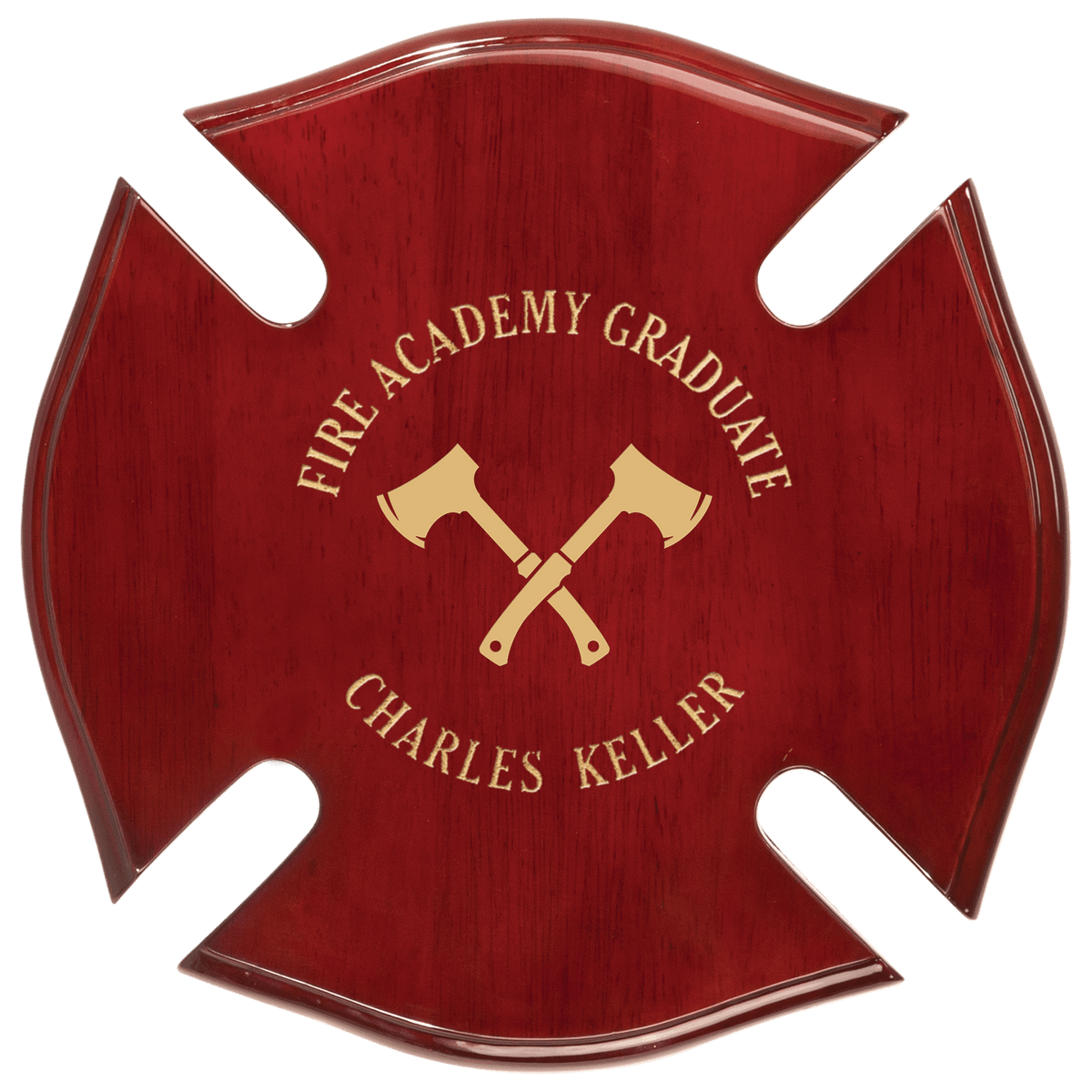 14" x 14" Piano Finish Maltese Cross Plaque