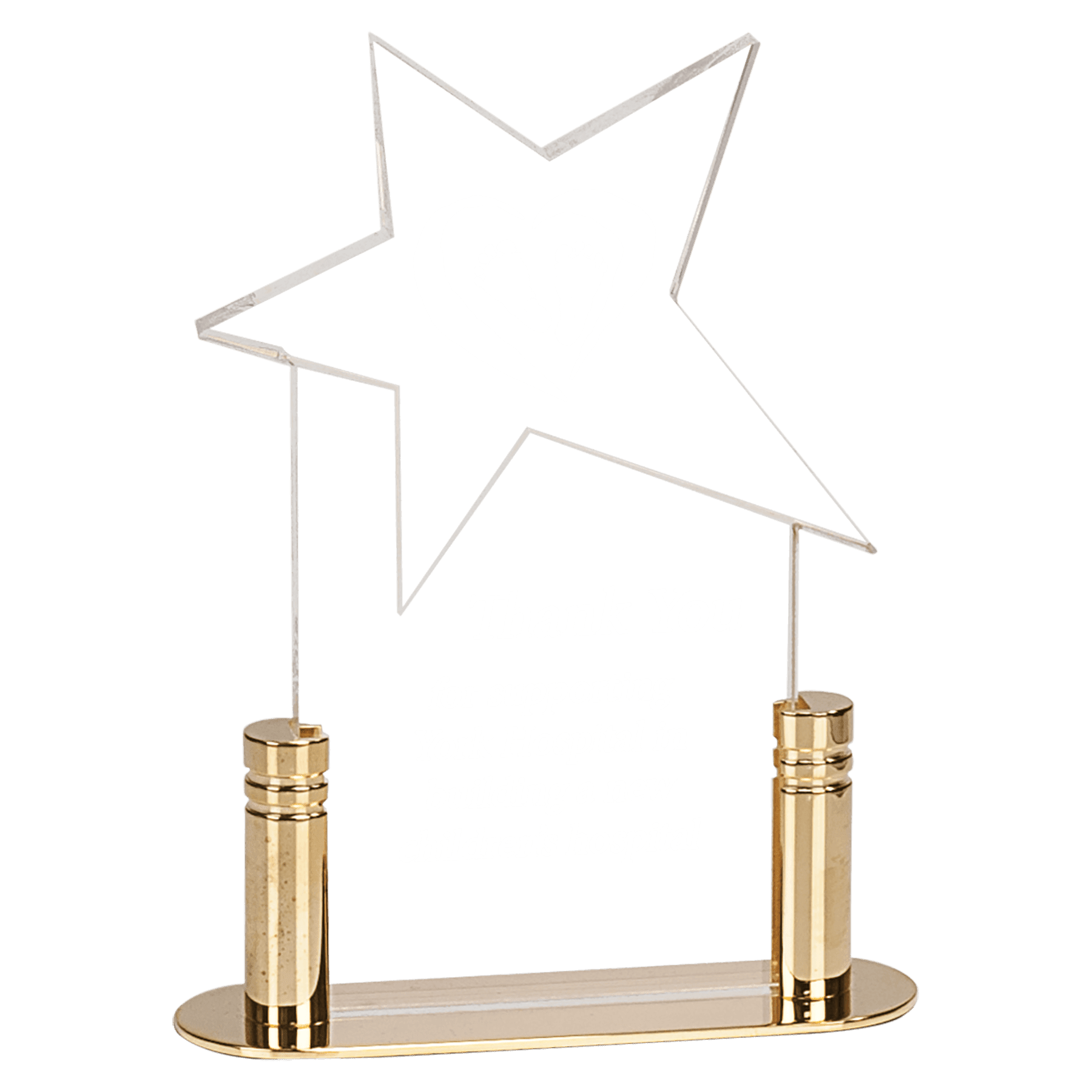 Large Clear Star Acrylic with Brass Base