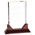 7 3/4" Rectangle Prestige Acrylic with Rosewood Piano Finish Base