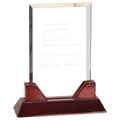 8 3/4" Rectangle Prestige Acrylic with Rosewood Piano Finish Base