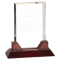9 3/4" Rectangle Prestige Acrylic with Rosewood Piano Finish Base