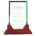 7 3/4" Jade Rectangle Prestige Glass with Rosewood Piano Finish Base