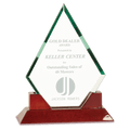 8 1/2" Jade Diamond Prestige Glass with Rosewood Piano Finish Base