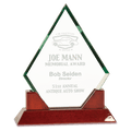 9 1/2" Jade Diamond Prestige Glass with Rosewood Piano Finish Base