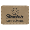 Light Brown 3" x 2" Rectangle Laserable Leatherette Patch with Adhesive