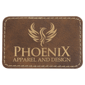 3" x 2" Rectangle Rustic/ Laserable Leatherette Patch with Adhesive