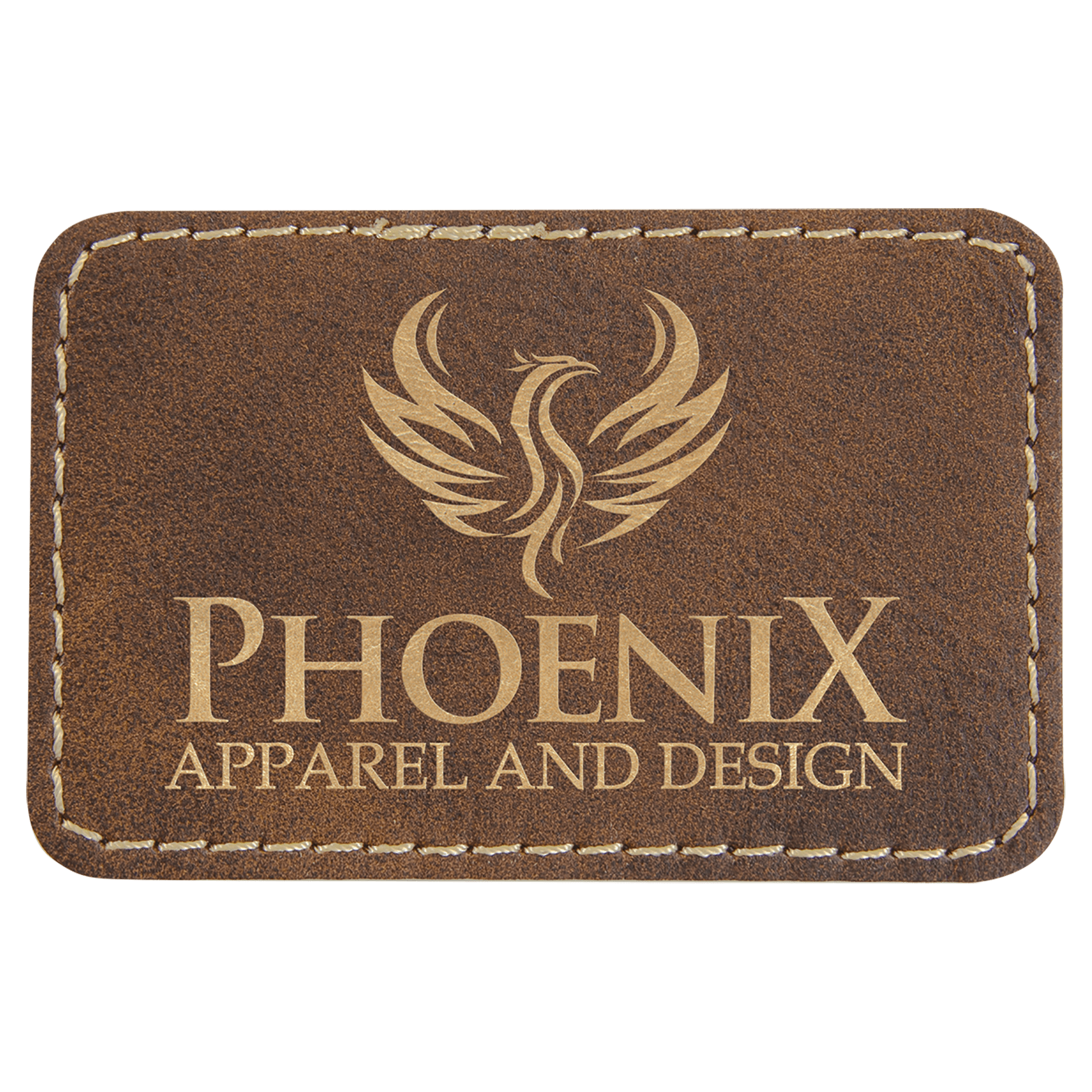 3" x 2" Rectangle Rustic/ Laserable Leatherette Patch with Adhesive