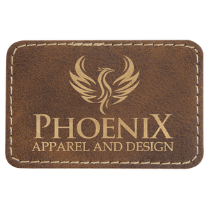 Rustic/Gold 3" x 2" Rectangle Laserable Leatherette Patch with Adhesive