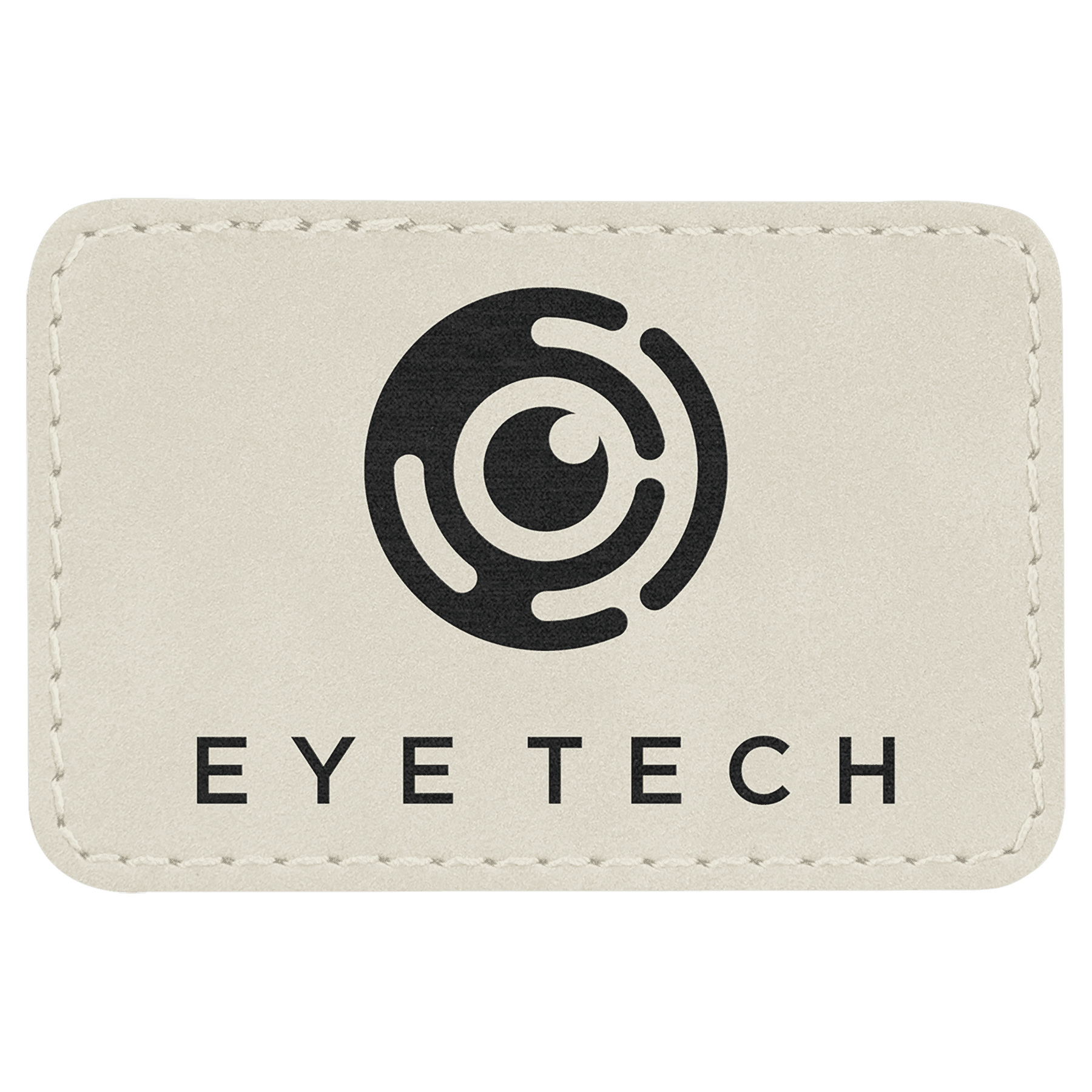 White 3" x 2" Rectangle Laserable Leatherette Patch with Adhesive