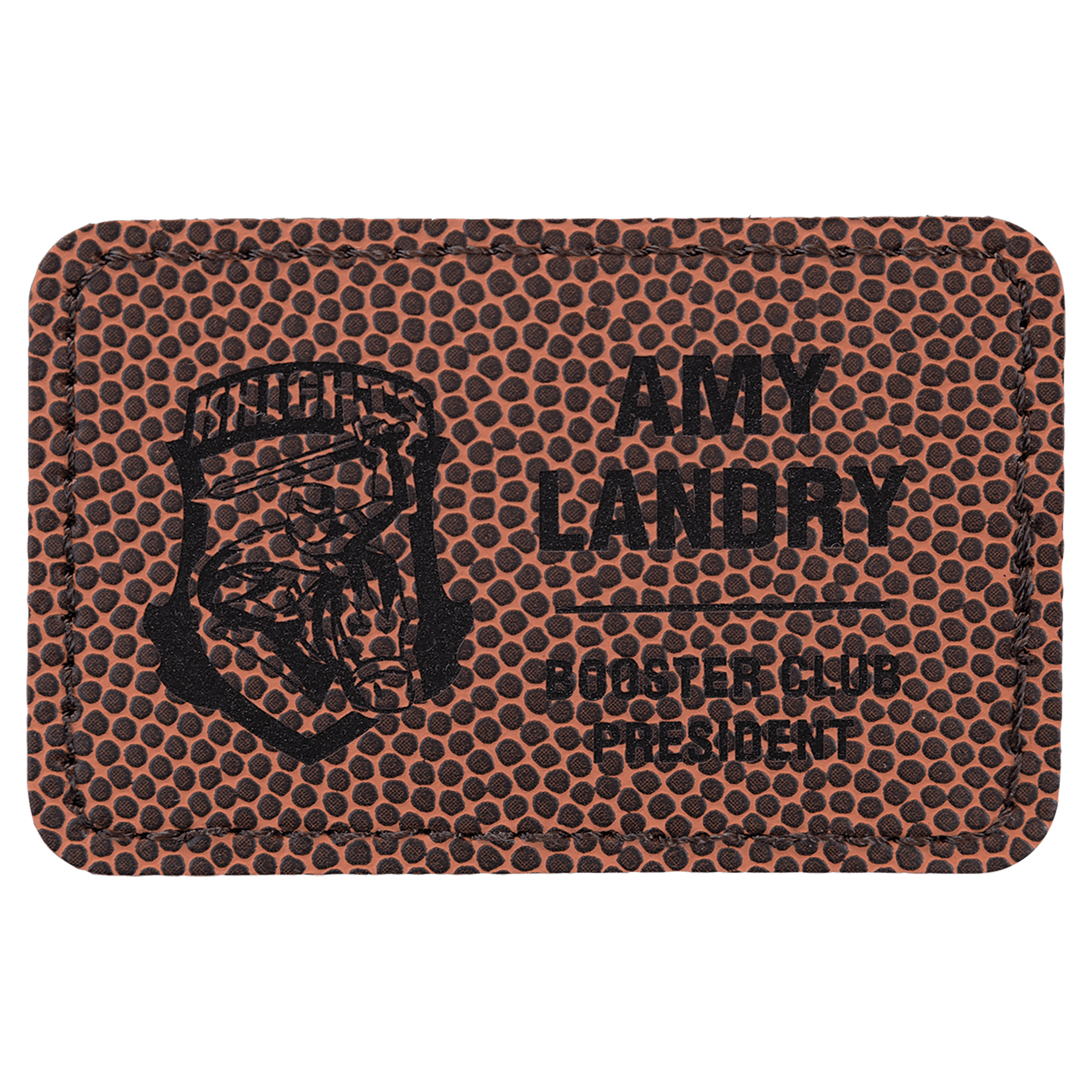 Football 3" x 2" Rectangle Laserable Leatherette Patch with Adhesive