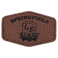3" x 2" Hex Football Laserable Leatherette Patch with Adhesive