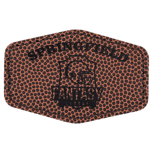 Football 3" x 2" Hex Laserable Leatherette Patch with Adhesive