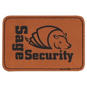 Rawhide 3" x 2" Laserable Leatherette Rectangle Patch with Kota Pro Adhesive