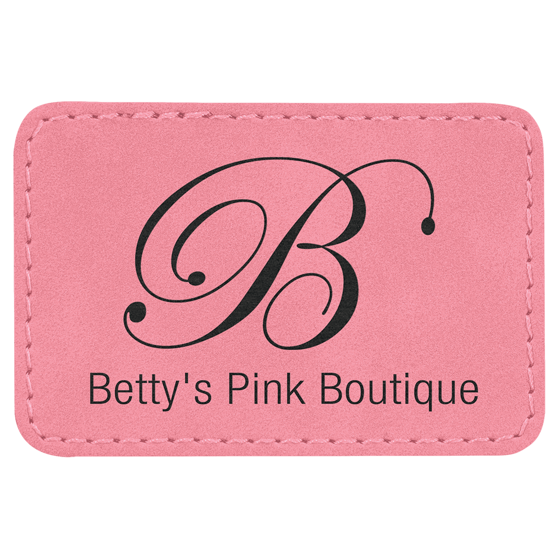 Pink 3" x 2" Laserable Leatherette Rectangle Patch with Kota Pro Adhesive