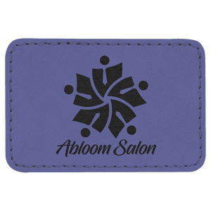 Purple 3" x 2" Laserable Leatherette Rectangle Patch with Kota Pro Adhesive