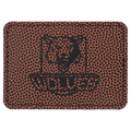 3 1/2" x 2 1/2" Rectangle Football Laserable Leatherette Patch with Adhesive