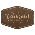 3 1/2" x 2 1/2" Hex Rustic/ Laserable Leatherette Patch with Adhesive