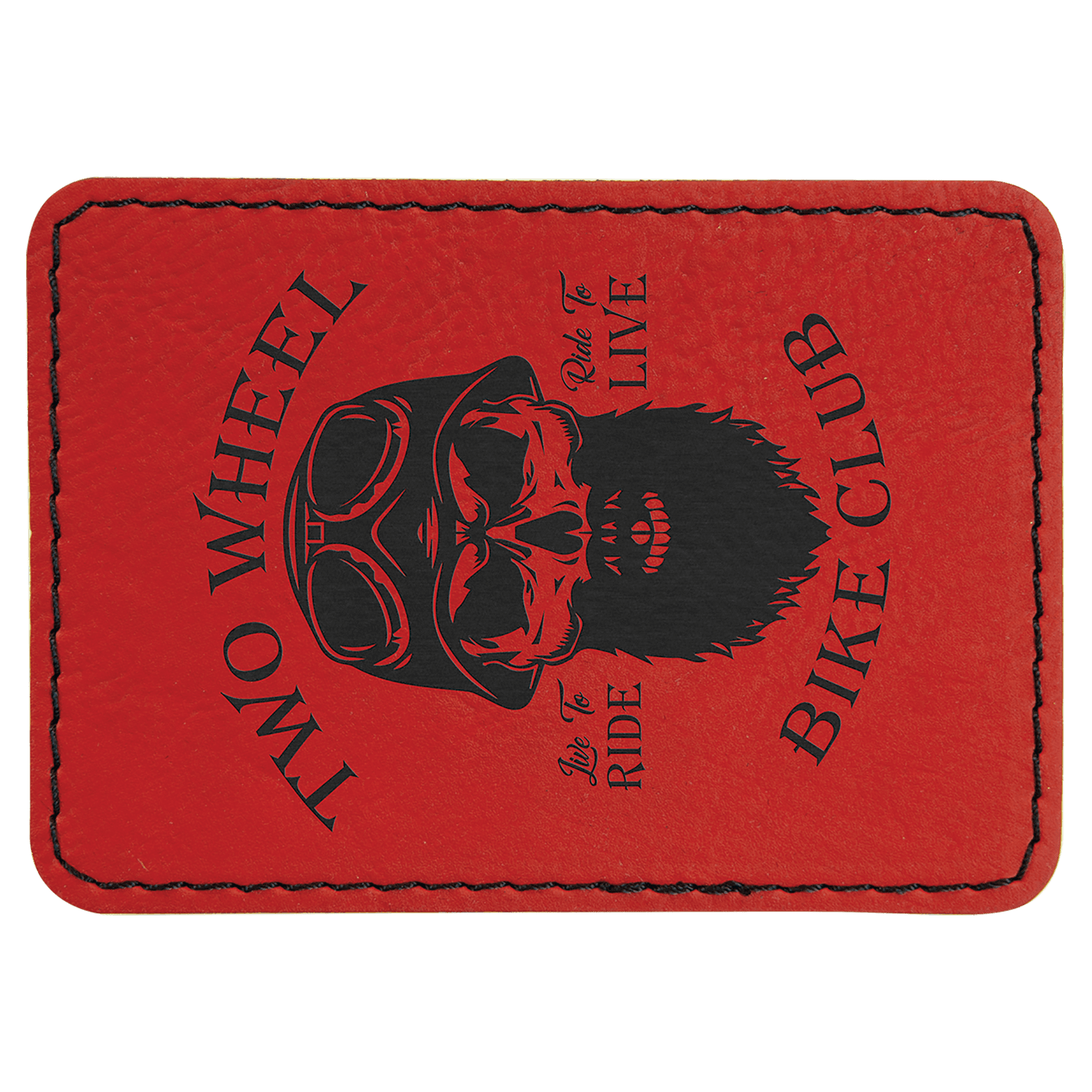 Red 3 1/2" x 2 1/2" Laserable Leatherette Rectangle Patch with Kota Pro Adhesive