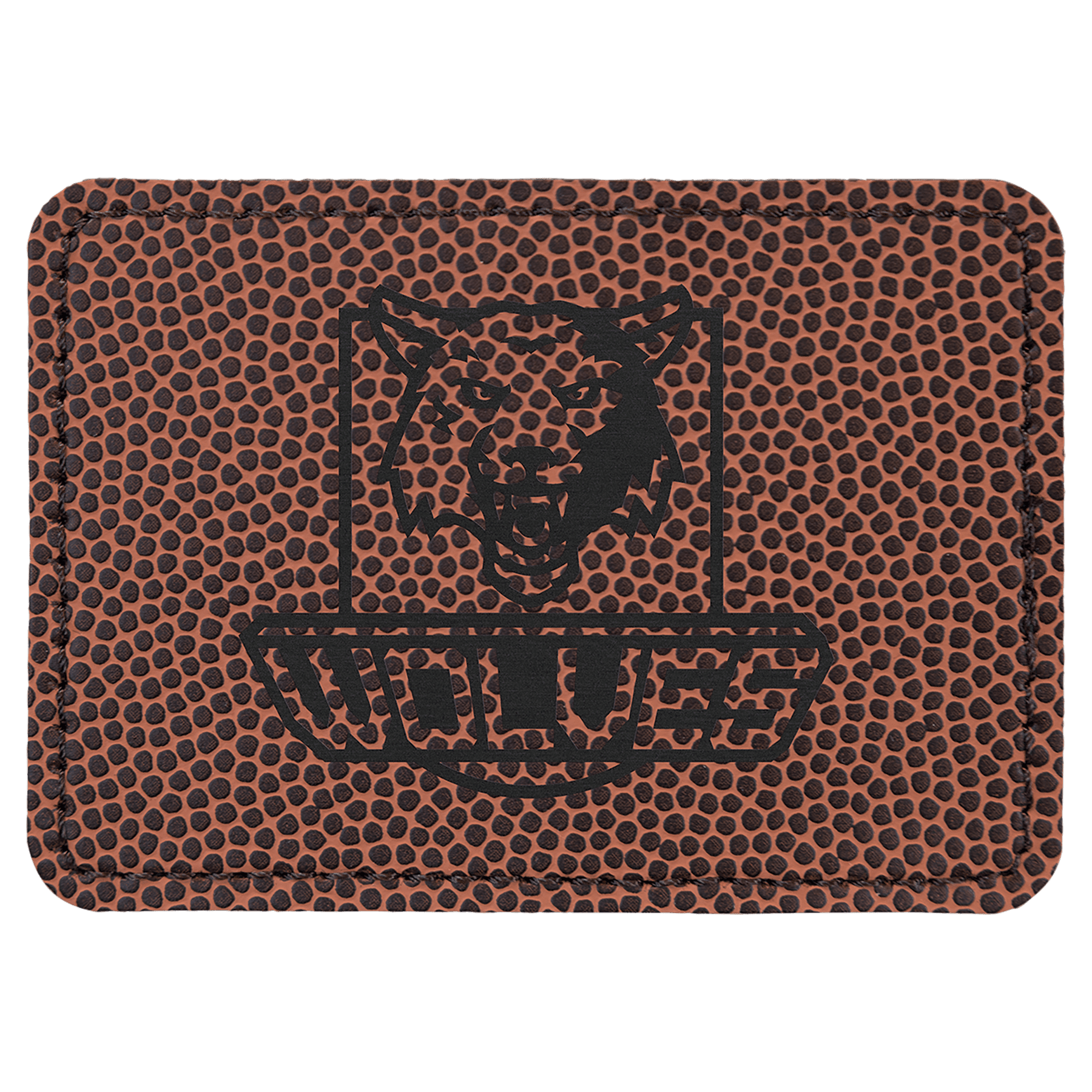 Football 3 1/2" x 2 1/2" Laserable Leatherette Rectangle Patch with Kota Pro Adhesive
