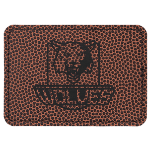 Football 3 1/2" x 2 1/2" Laserable Leatherette Rectangle Patch with Kota Pro Adhesive