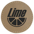Light Brown 2 1/2" Round Laserable Leatherette Patch with Adhesive