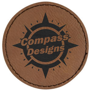 Dark Brown 2 1/2" Round Laserable Leatherette Patch with Adhesive