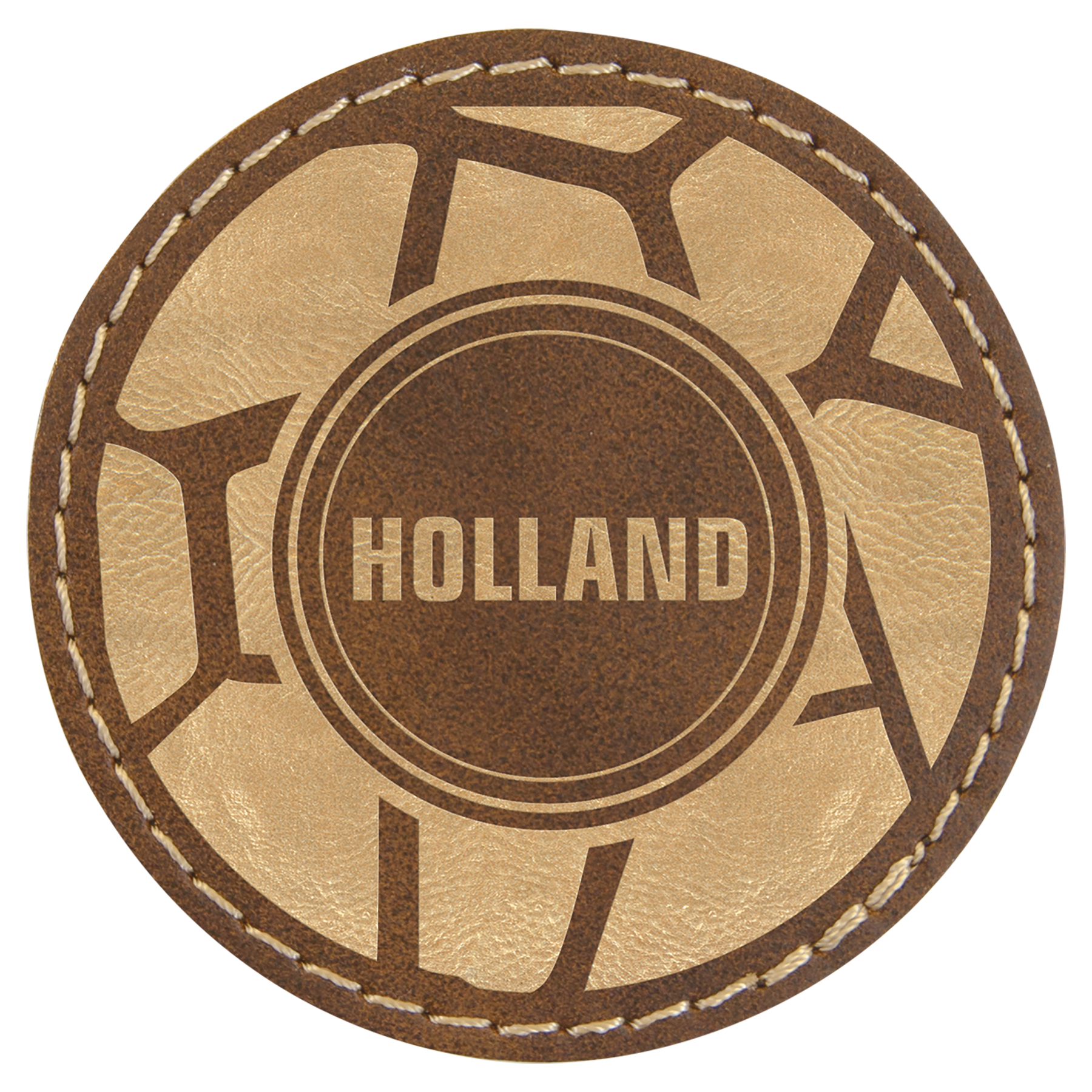 2 1/2" Round Rustic/ Laserable Leatherette Patch with Adhesive