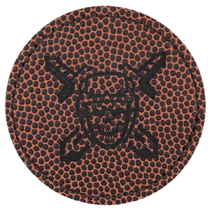 Football 2 1/2" Round Laserable Leatherette Patch with Adhesive