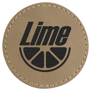 Light Brown 2 1/2" Laserable Leatherette Round Patch with Kota Pro Adhesive