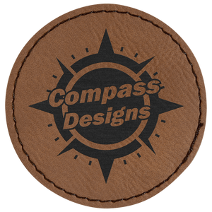 Dark Brown 2 1/2" Laserable Leatherette Round Patch with Kota Pro Adhesive
