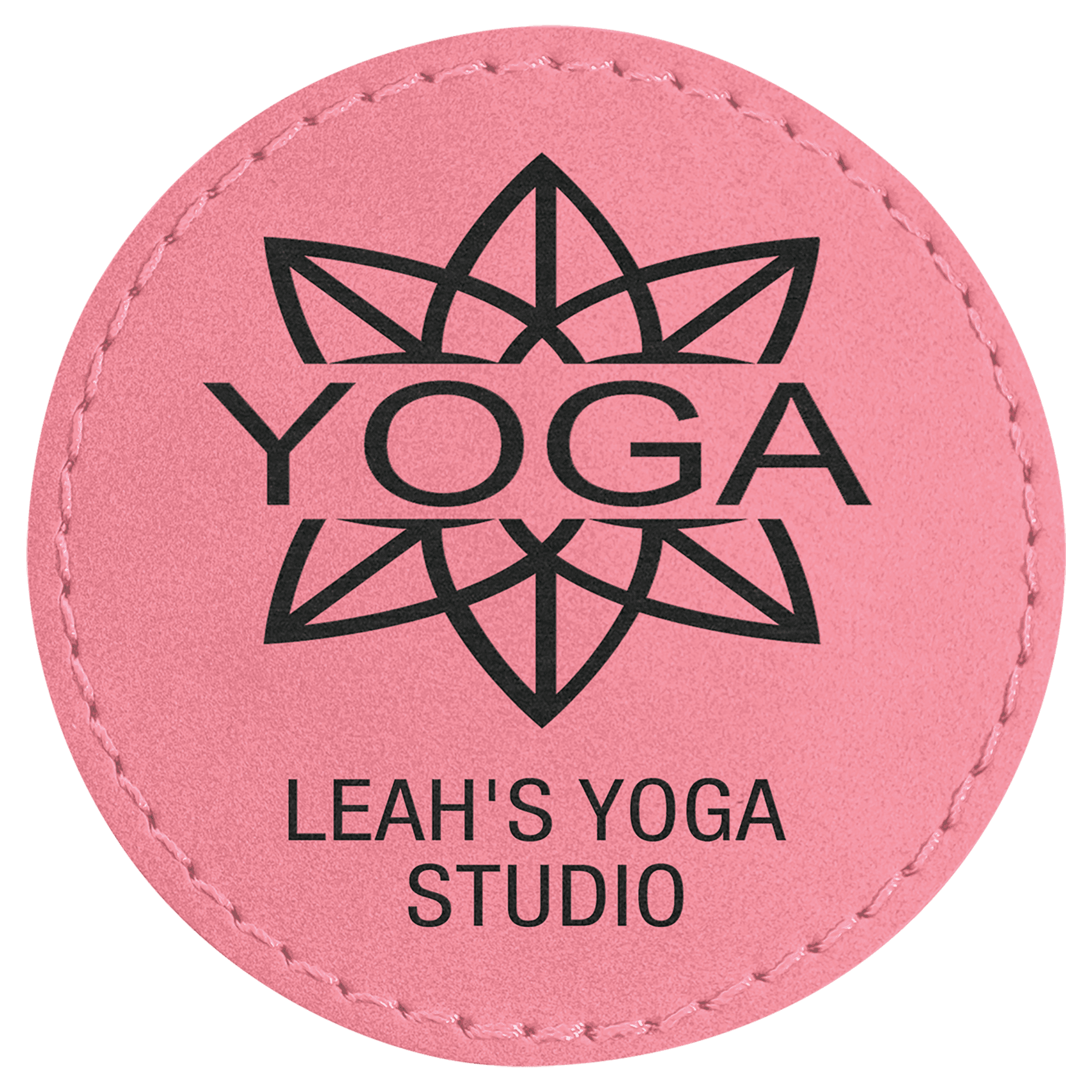Pink 2 1/2" Laserable Leatherette Round Patch with Kota Pro Adhesive