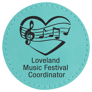 Teal 2 1/2" Laserable Leatherette Round Patch with Kota Pro Adhesive