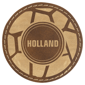Rustic/Gold 2 1/2" Laserable Leatherette Round Patch with Kota Pro Adhesive