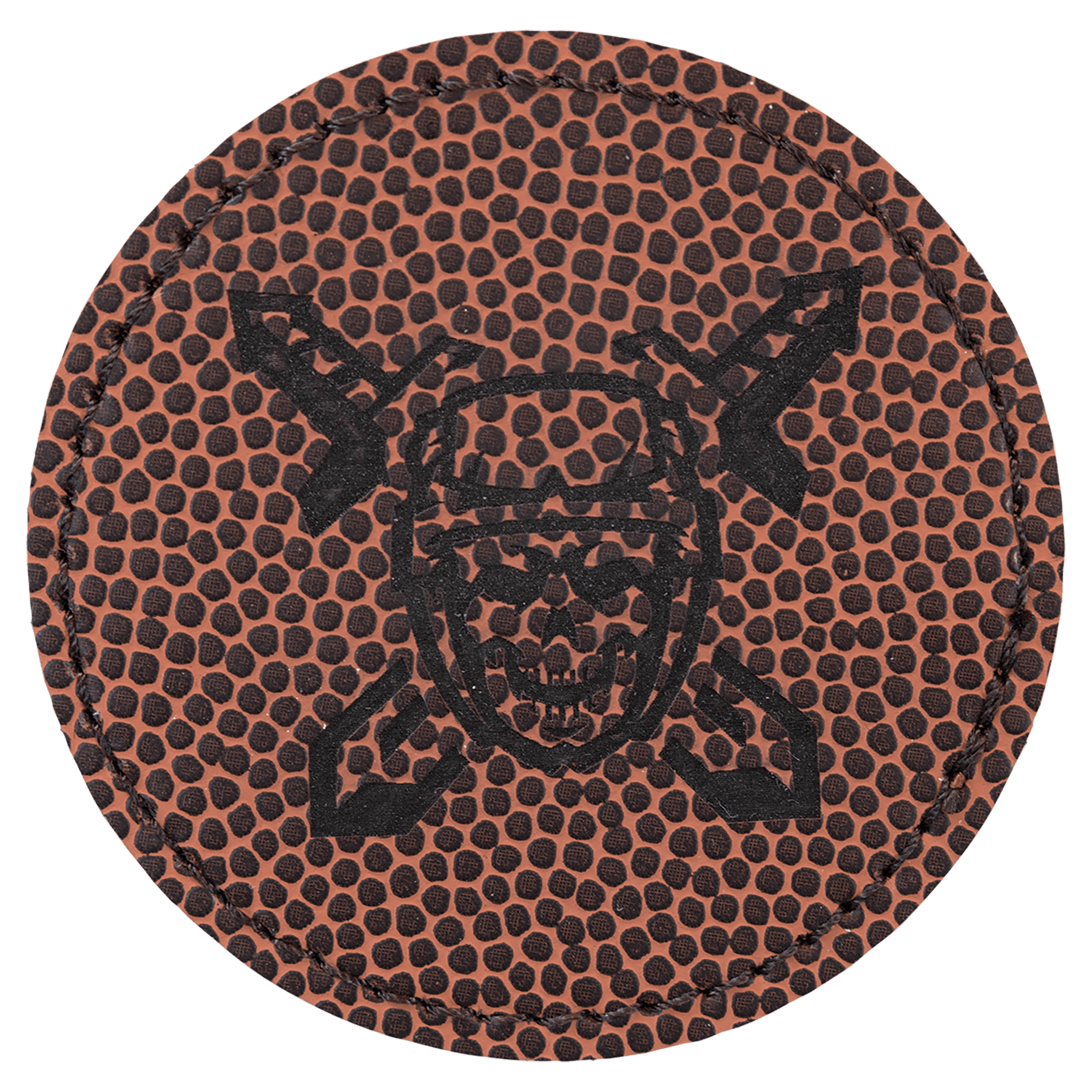 Football 2 1/2" Laserable Leatherette Round Patch with Kota Pro Adhesive