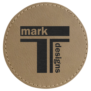 Light Brown 3" Round Laserable Leatherette Patch with Adhesive