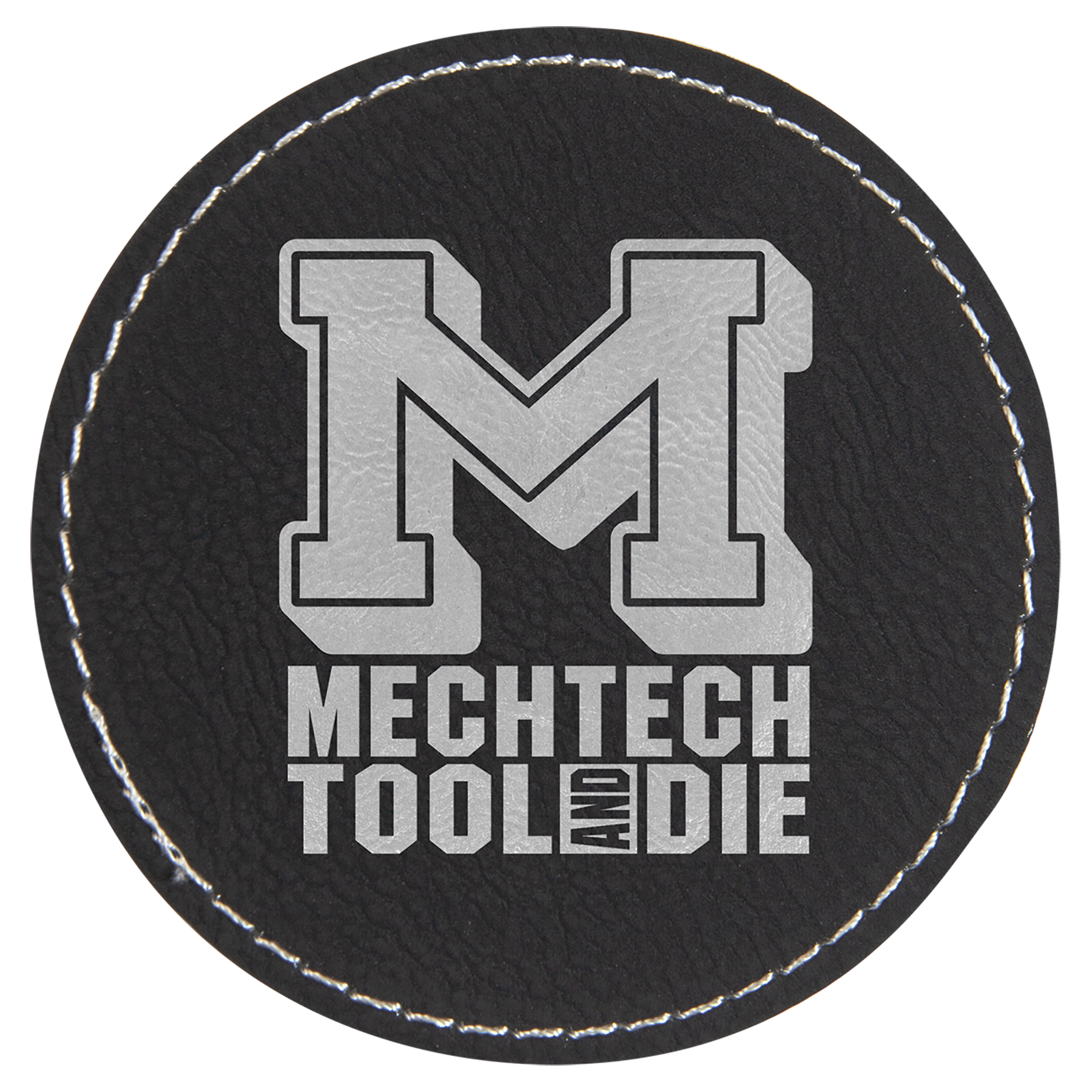 3" Round Laserable Leatherette Patch with Adhesive