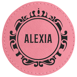 3" Round Laserable Leatherette Patch with Adhesive