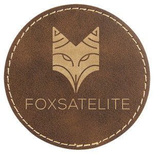 Rustic/Gold 3" Round Laserable Leatherette Patch with Adhesive