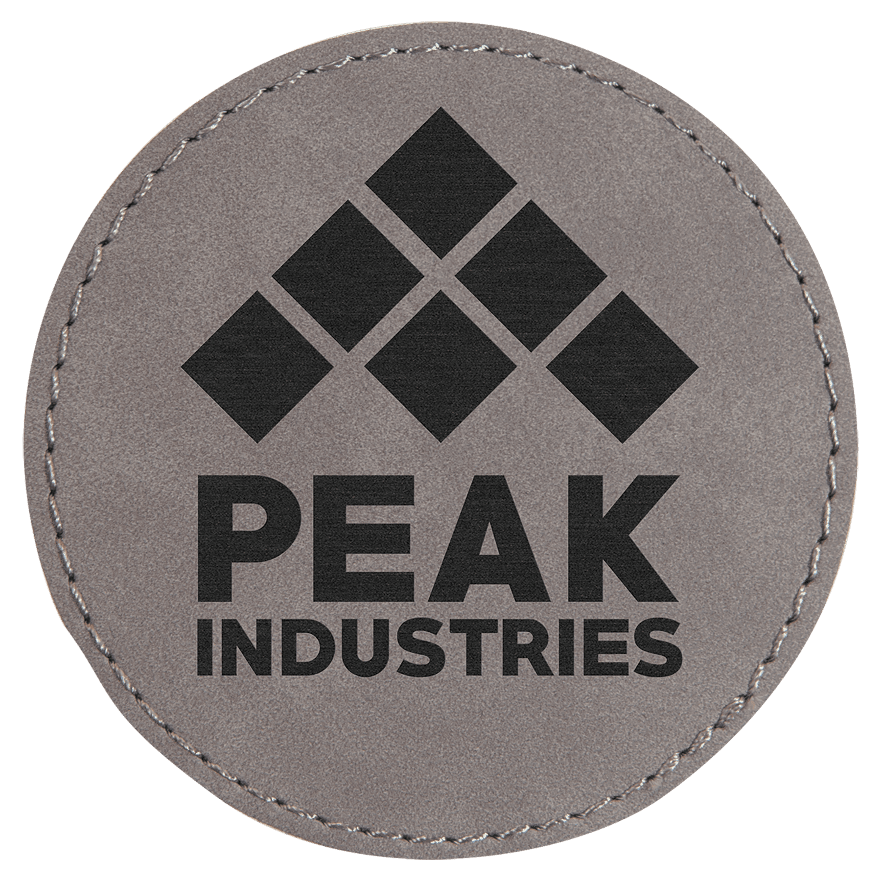 Gray 3" Laserable Leatherette Round Patch with Adhesive