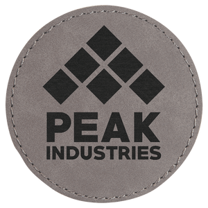 Gray 3" Laserable Leatherette Round Patch with Adhesive