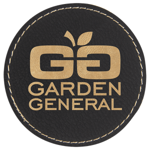 Black/Gold 3" Laserable Leatherette Round Patch with Adhesive