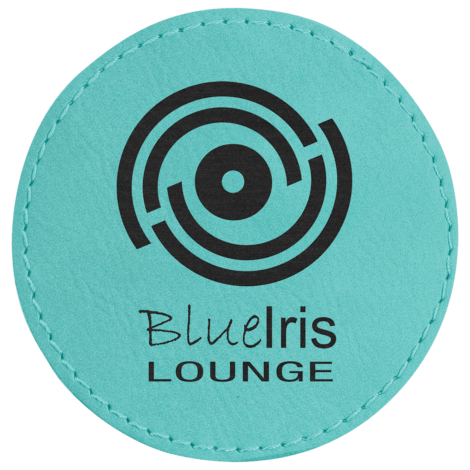 Teal 3" Laserable Leatherette Round Patch with Adhesive
