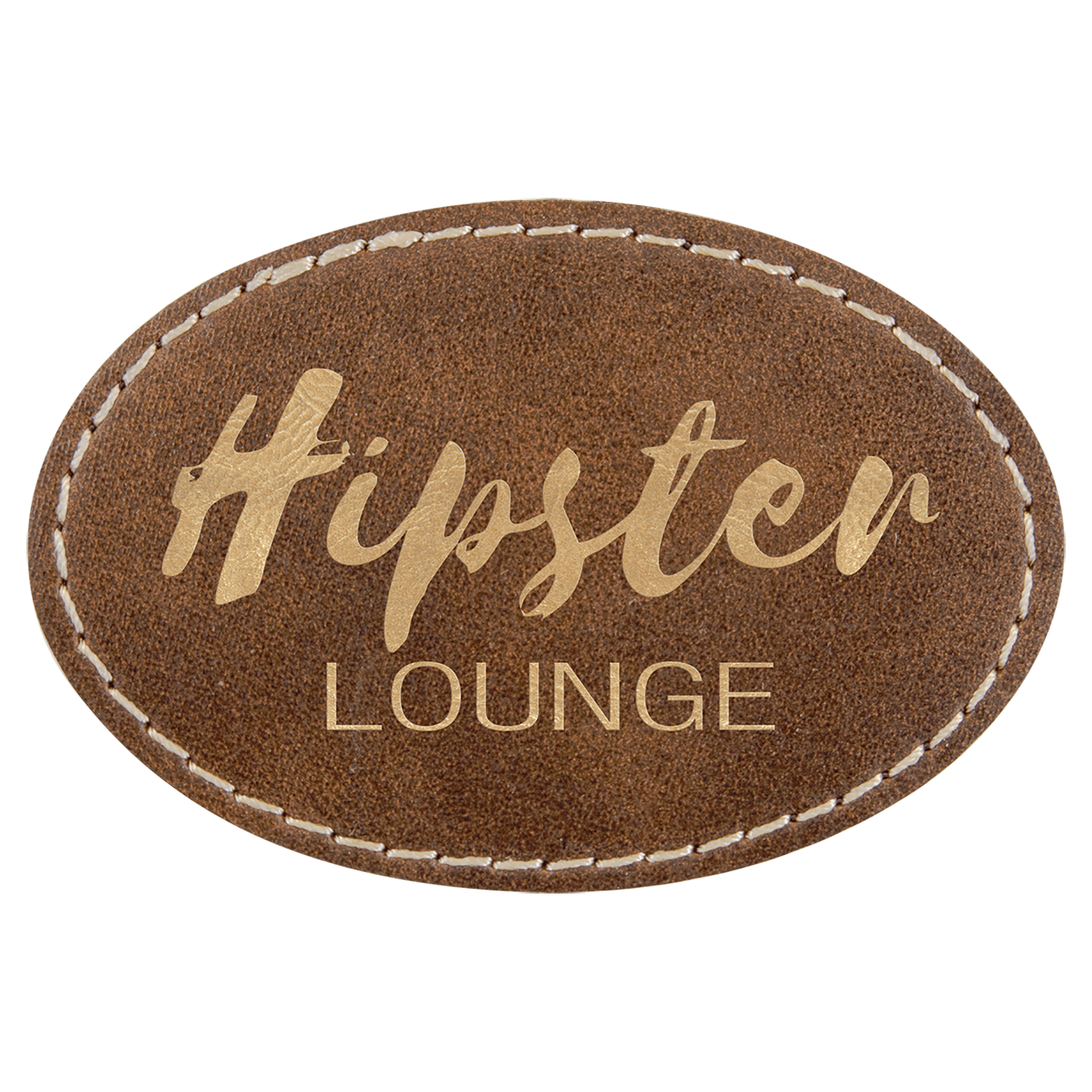 3" x 2" Oval Rustic/ Laserable Leatherette Patch with Adhesive
