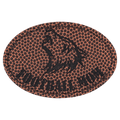 3" x 2" Oval Football Laserable Leatherette Patch with Adhesive