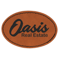 3" x 2" Rawhide Laserable Leatherette Oval Patch with Kota Pro Adhesiive